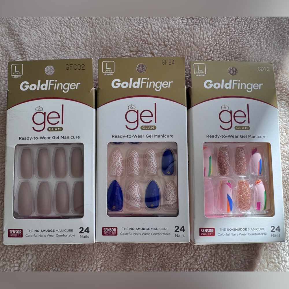GoldFinger Gel Glam Ready-to-Wear Assorted Nail Sets (3 sets)